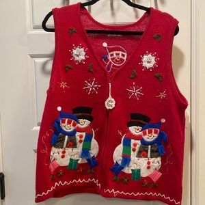 Snowmen Ugly Christmas sweater vest XL